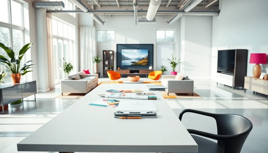 Projektowanie wnętrz online w nowoczesnym biurze ze stylowym wystrojem.