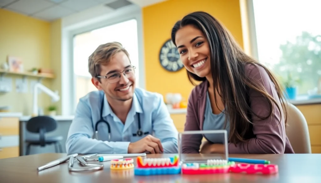 Teenager smiling with braces during orthodontic consultation at Hawthorn clinic.