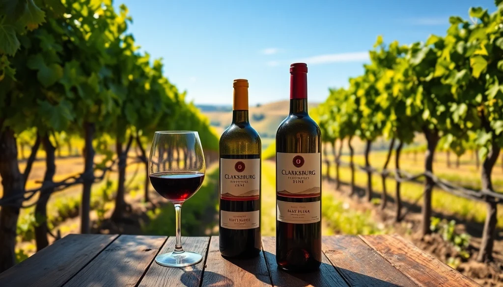 Experience the beauty of Clarksburg wines showcased against a stunning vineyard backdrop.