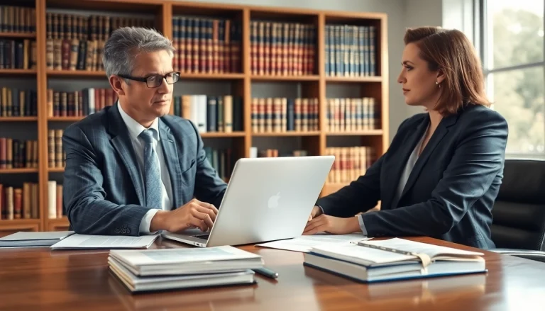 Beratung durch Fachanwalt Arbeitsrecht in einer professionellen Büroumgebung mit Dokumenten.