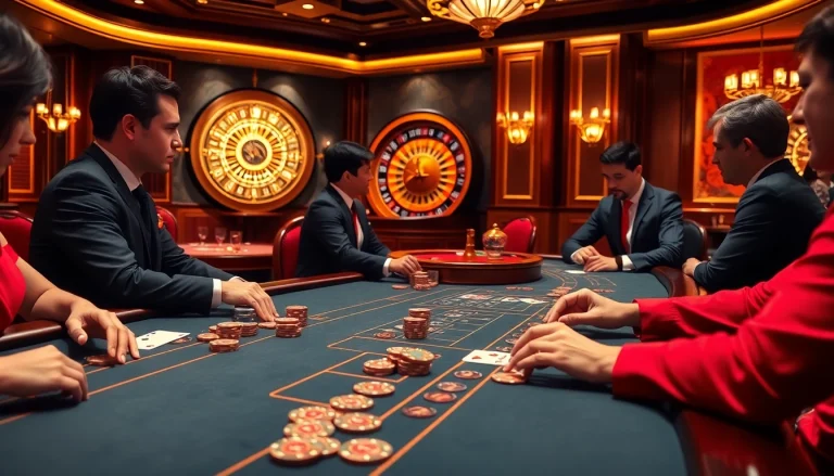 Players enjoying Baccarat at XX88 casino with elegant setups and vibrant atmosphere.