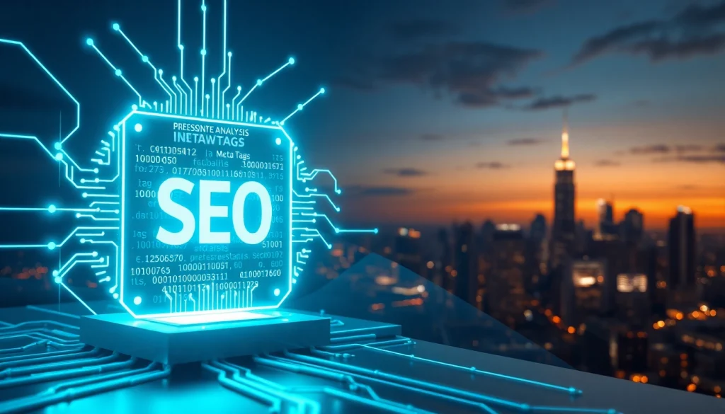 Analyze meta tags performance with a digital interface showcasing SEO metrics.