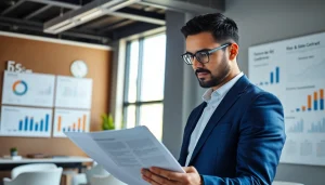 Assessing Federal and State contracts pre-post award compliance with detailed documents in a bright office