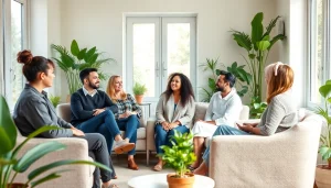 Enhancing mental health awareness during a group therapy session with compassionate participants.