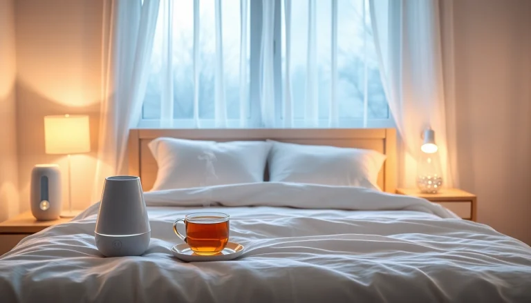 暖かい寝室の設定と安らぎの要素を備えた、一晩で風邪を治す効果的な方法。