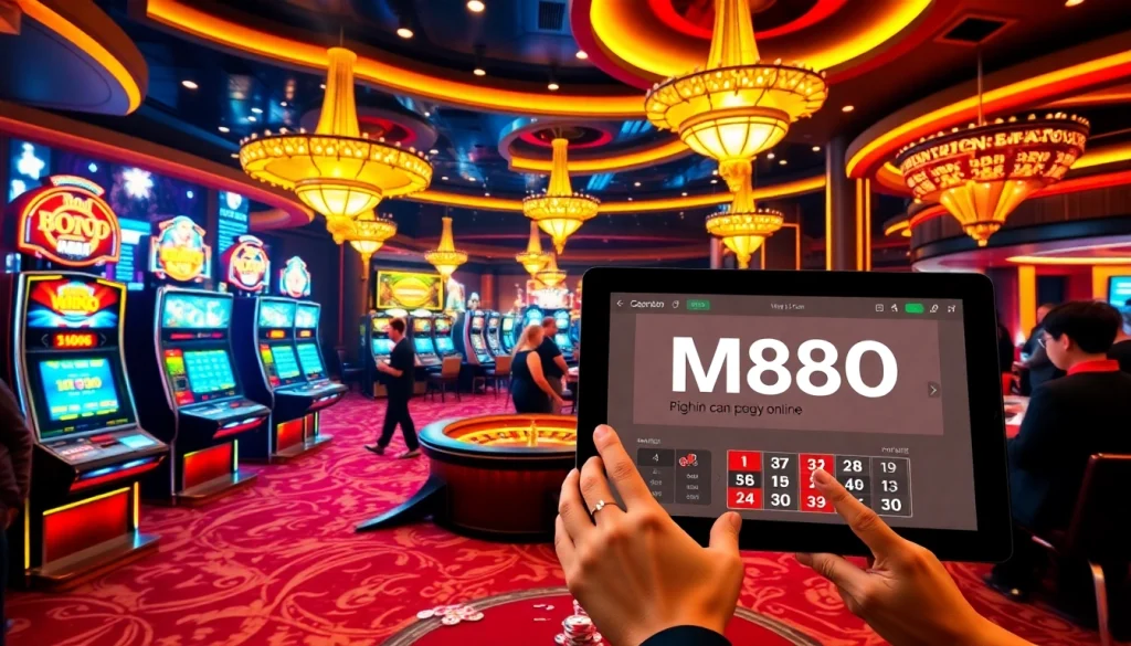 Experience the thrill of gaming at mm88com, featuring vibrant slot machines and poker tables.