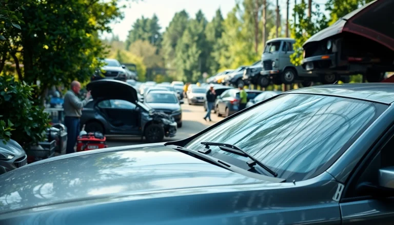 Auto sloperij met deskundige medewerkers die delen van voertuigen efficiënt verwerken