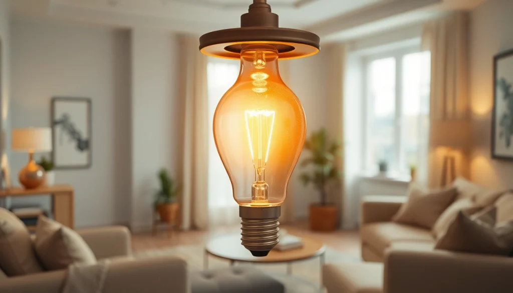 Enhance your space with a19 led bulb illuminating a cozy modern living room.