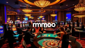 Engaging players experience exciting live casino action at MMOO, showcasing vibrant games and thrilling atmosphere.