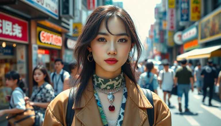 日本の有名人トピックを紹介する活気溢れる都市の風景の中のセレブ。