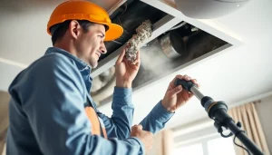 Air Duct Cleaning Service technician removing debris from ducts to enhance indoor air quality.
