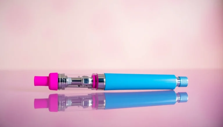 Show a vibrant candy vape pen showcasing its colorful design against a soft gradient background.