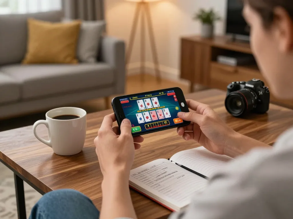 Engaging online gambling moment with a user focusing on a live dealer game interface, enhancing their 88i betting strategies.