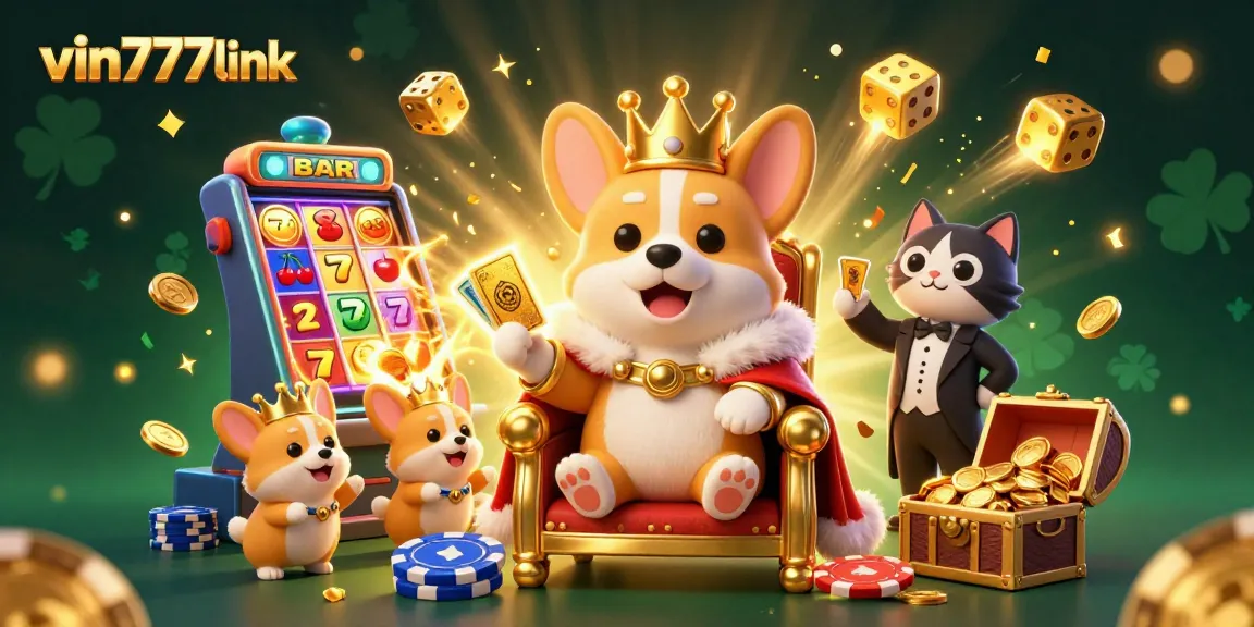 Play thrilling games at vin777link, where corgis and fantasy elements highlight jackpot excitement.