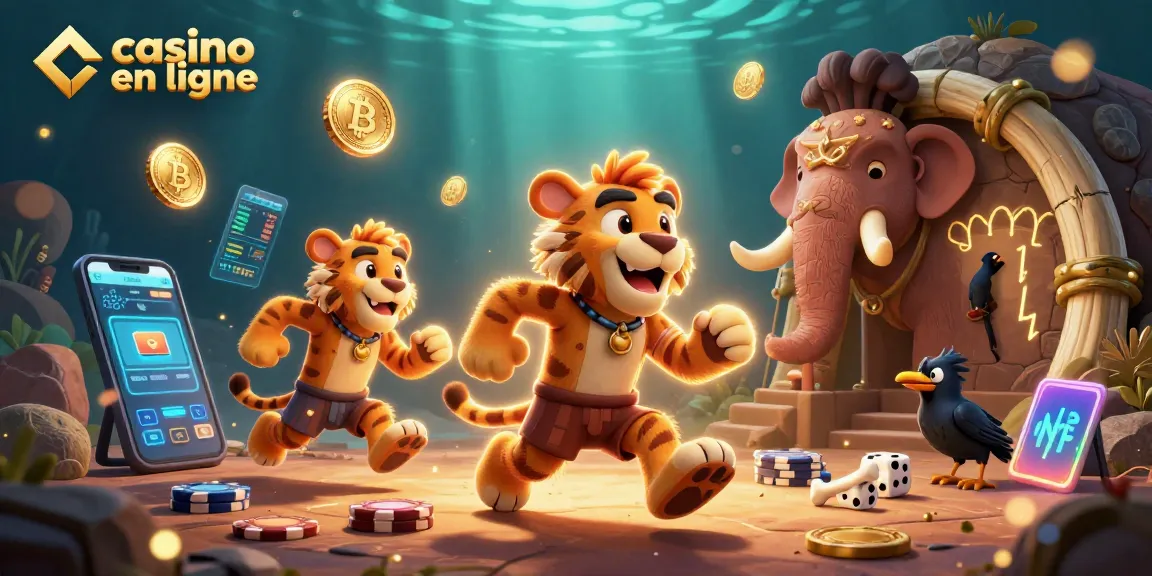 Joue aux jeux de casino en ligne dans une scène immersive avec des personnages amusants