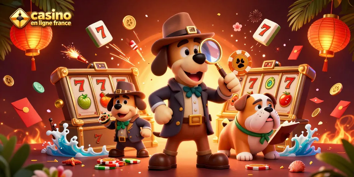Casino en ligne France : le détective Bloodhound et son complice explorent des jetons en or.