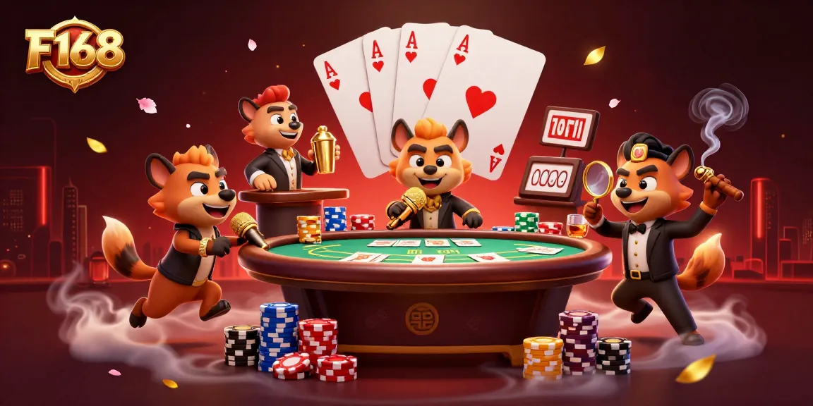 F168 hyenas running a vibrant comedy casino featuring engaging games and lively atmosphere.
